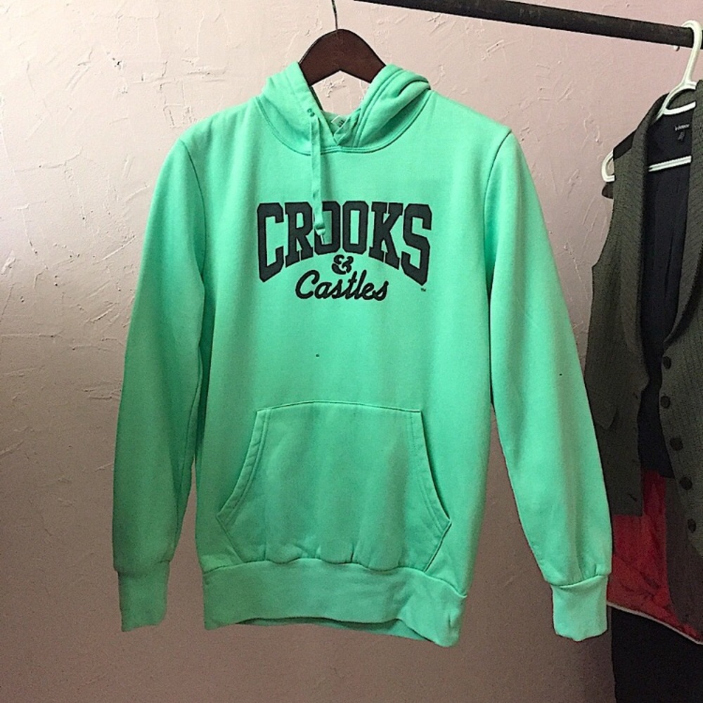 Original Crooks & Castles Hoodie Logo Long Sleeve Drawstrings Hood S Ladies